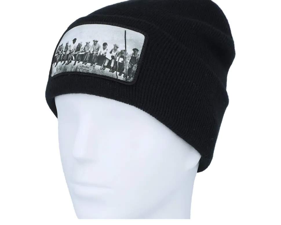 Lunch Atop A Skyscraper Beanie Black Cuff - Public Domain