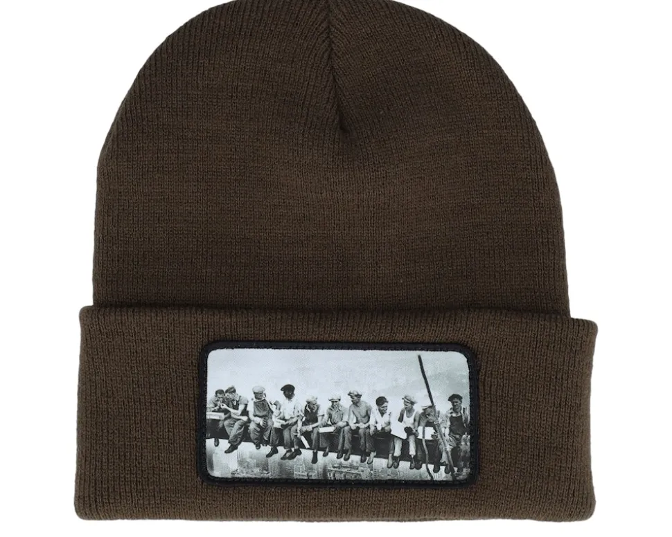 Lunch Atop A Skyscraper Beanie Black Cuff - Public Domain