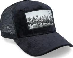 Lunch Atop A Skyscraper Black Velvet Trucker - Public Domain