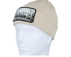 Lunch Atop A Skyscraper Beanie Sand Organic Cuff - Public Domain