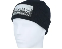 Lunch Atop A Skyscraper Beanie Black Organic Cuff - Public Domain