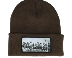 Lunch Atop A Skyscraper Beanie French Navy Cuff - Public Domain