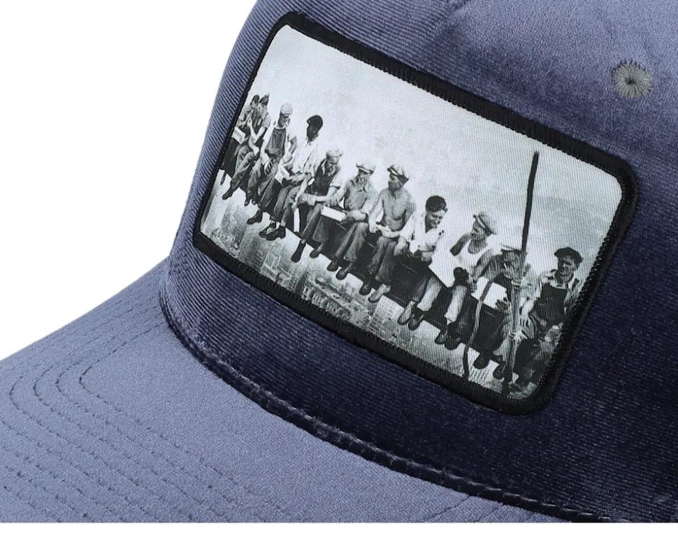 Lunch Atop A Skyscraper Grey/Grey Velvet Trucker - Public Domain