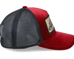 Luxury Car Gold Patch Velvet Red/Black A-frame Trucker - Calza Pennello
