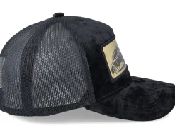 Luxury Car Gold Patch Velvet Black A-Frame Trucker - Calza Pennello