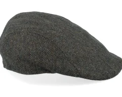Maddy 42 Wool Cashmere Green Herringbone Flat Cap - MJM Hats