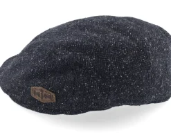 Maddy 32 Wool Mix/Silk Anthracite Flat Cap - MJM Hats