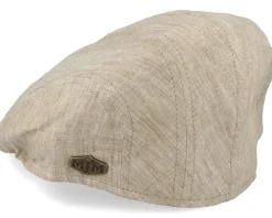 Maddy Eco Linen Beige Flat Cap - MJM Hats