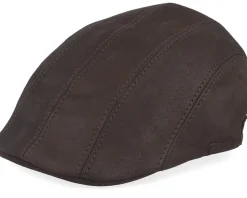 Maddy El Nappa Wax Brown Flat Cap - MJM Hats