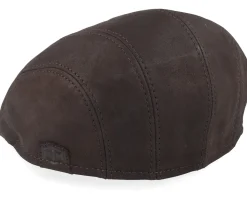 Maddy El Nappa Wax Brown Flat Cap - MJM Hats