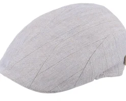 Maddy Linen Mix Grey Flat Cap - MJM Hats