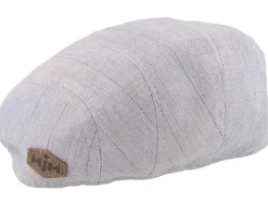 Maddy Linen Mix Grey Flat Cap - MJM Hats