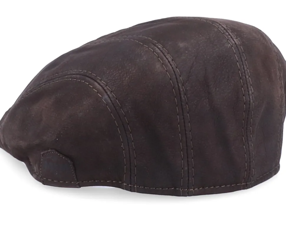 Maddy Nappa Wax Brown Flat Cap - MJM Hats