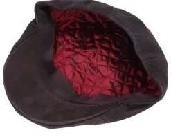Maddy Nappa Wax Brown Flat Cap - MJM Hats