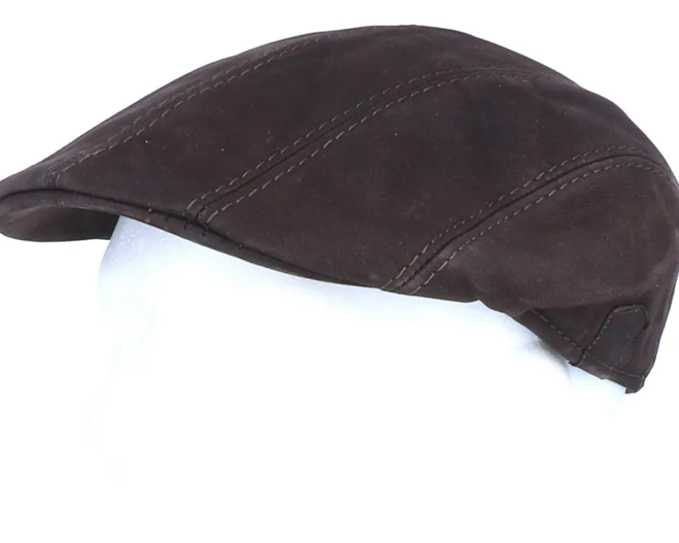 Maddy Nappa Wax Brown Flat Cap - MJM Hats