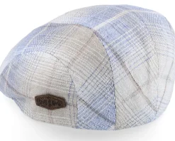 Maddy Organic Hemp/Linen Blue Check Flat Cap - MJM Hats