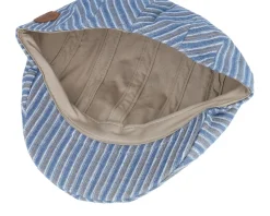 Maddy Organic Hemp/Linen Blue Stripe Flat Cap - MJM Hats