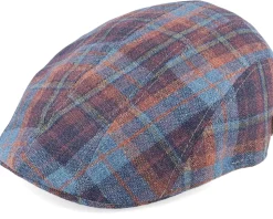 Maddy Silk/Wool 1 Purple Check Flat Cap - MJM Hats