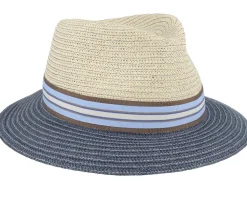 Maleo Paperbraid Beige/Navy Straw Hat - Mayser