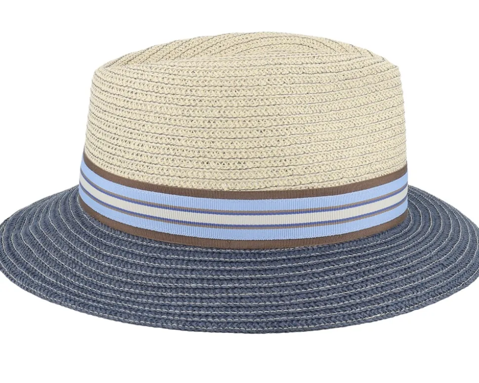 Maleo Paperbraid Beige/Navy Straw Hat - Mayser