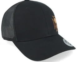 Maltese Cross Skull Brown Patch Black Trucker - Born To Ride