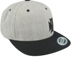 Maltese Cross Skull Patch Heater Grey/Black - Born To Ride