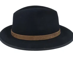 Marco El Wool W.p/Crushable Black Earflap Fedora - MJM Hats