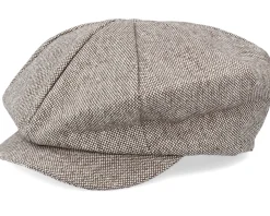 Marl Tweed Big Apple Brown Flat Cap - Jaxon & James