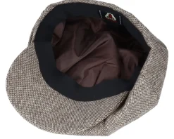 Marl Tweed Big Apple Brown Flat Cap - Jaxon & James