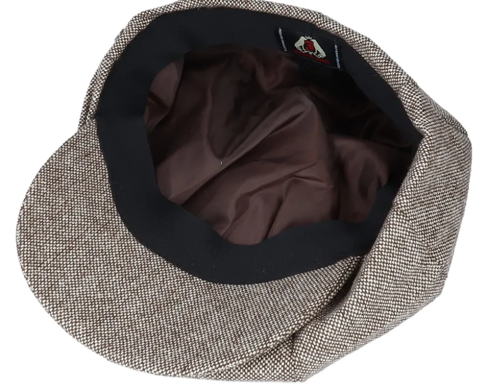 Marl Tweed Big Apple Brown Flat Cap - Jaxon & James