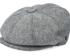 Marl Tweed Newsboy Black Flat Cap - Jaxon & James