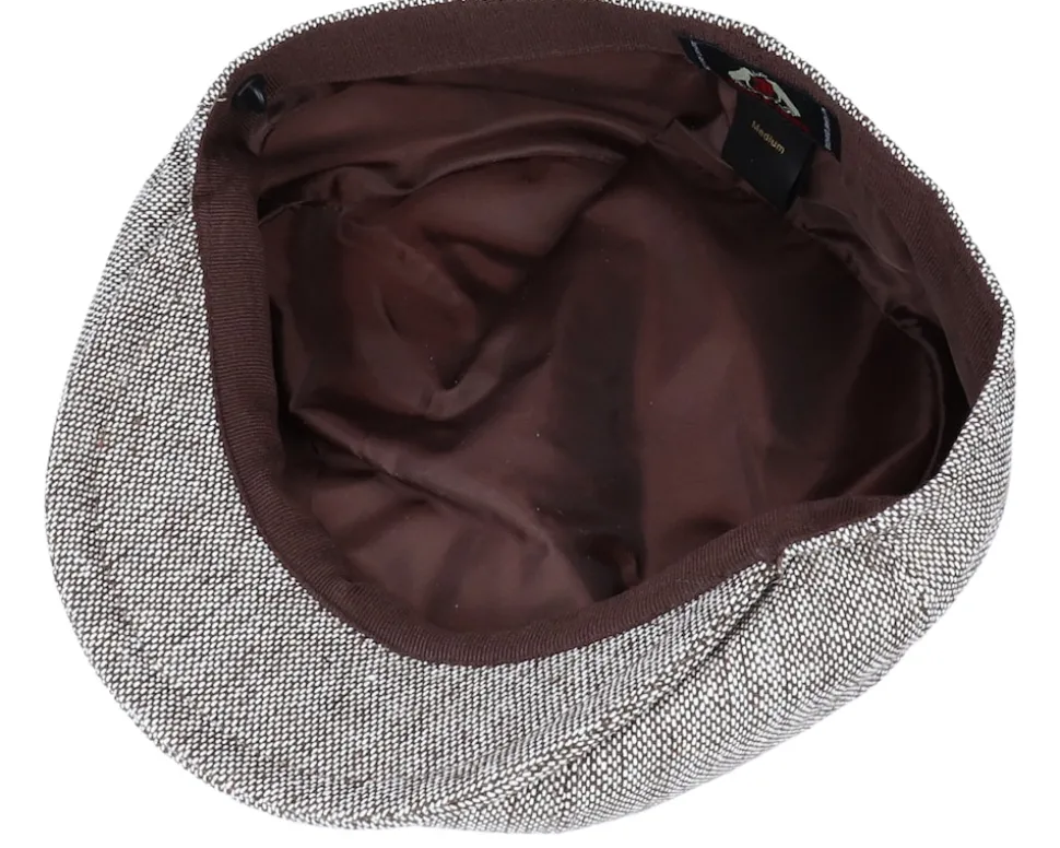 Marl Tweed Newsboy Brown Flat Cap - Jaxon & James