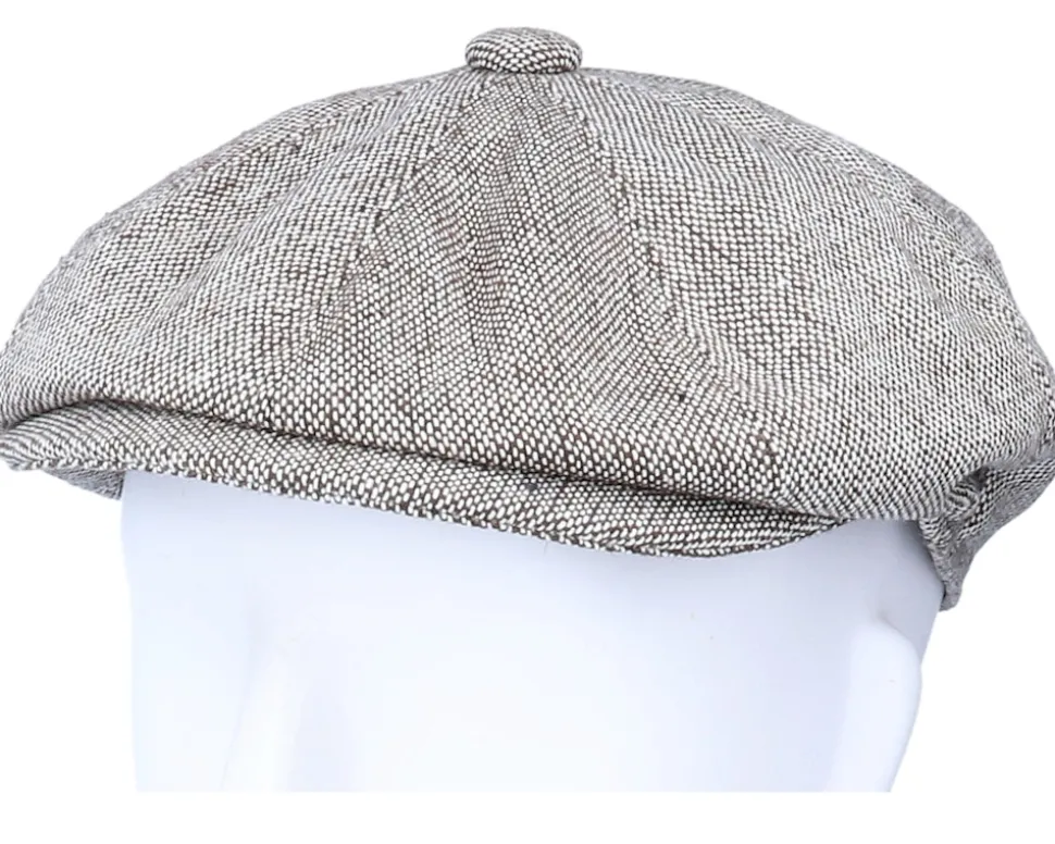 Marl Tweed Newsboy Brown Flat Cap - Jaxon & James
