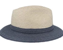 Mathis Paperbr Beige/navy Straw Hat - Mayser