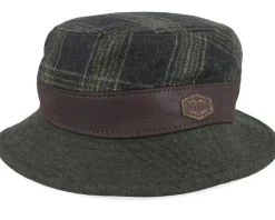 Max 32 W.p. Wool/Cashmere Green Check Bucket - MJM Hats