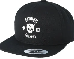 MC Skull Patch Black Snapback - Born To Ride