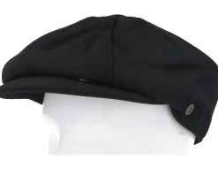 Melton Wool Newsboy Cap Black Snap Cap - Jaxon & James