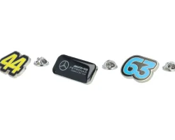 Mercedes AMG F1 24 Pin Badge Set 3 Pack Metal Enamel Pin - Formula One