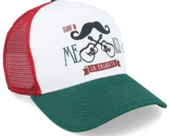 Mexican Mustache White/Green Trucker - Coastal