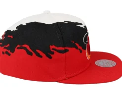 Miami Heat Paintbrush White/Red Snapback - Mitchell & Ness