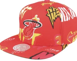 Miami Heat Sticker Pack Red Snapback - Mitchell & Ness