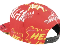 Miami Heat Sticker Pack Red Snapback - Mitchell & Ness