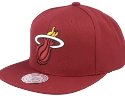 Miami Heat Team Ground 2.0 Maroon Snapback - Mitchell & Ness