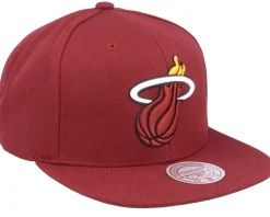 Miami Heat Team Ground 2.0 Maroon Snapback - Mitchell & Ness