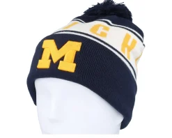 Michigan Wolverines Michigan Wolverines Cuffed Navy Pom - Top of the World