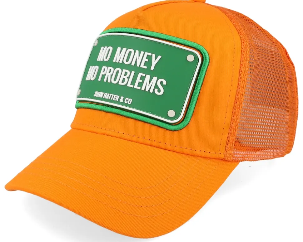 Mo Money Mo Problems Orange A-Frame Trucker - John Hatter & Co
