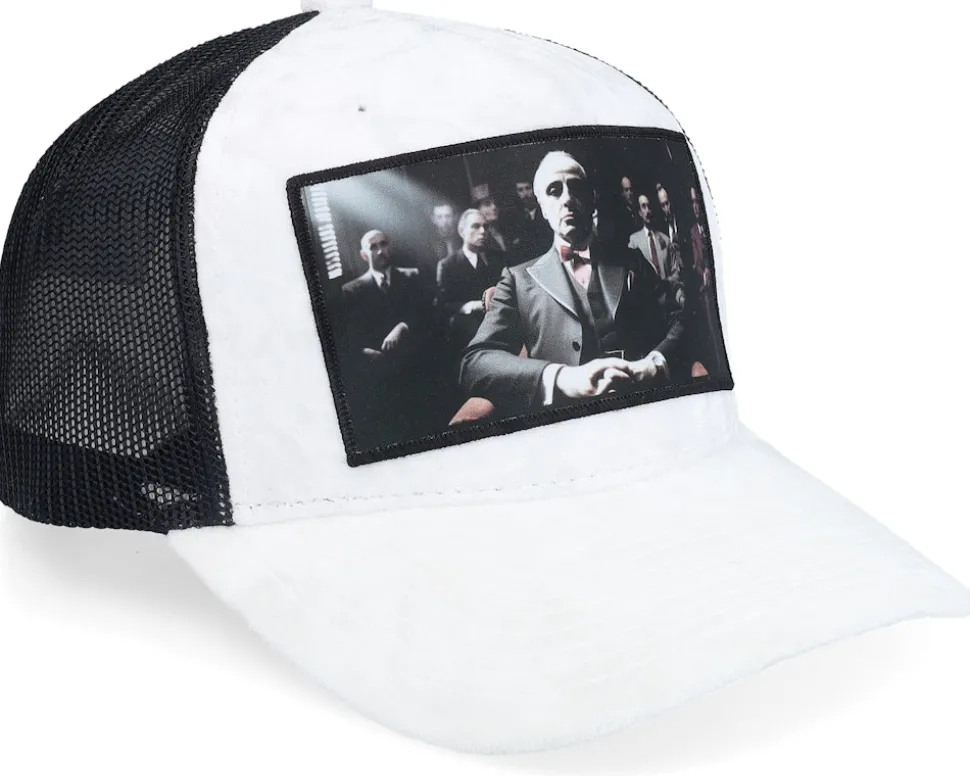 Mob Boss Velvet White/Black A-frame Trucker - Calza Pennello