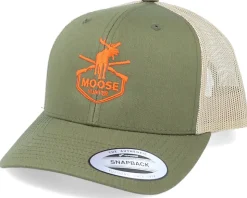 Moose Hunter Logo Mossgreen/Khaki Trucker - Hunter