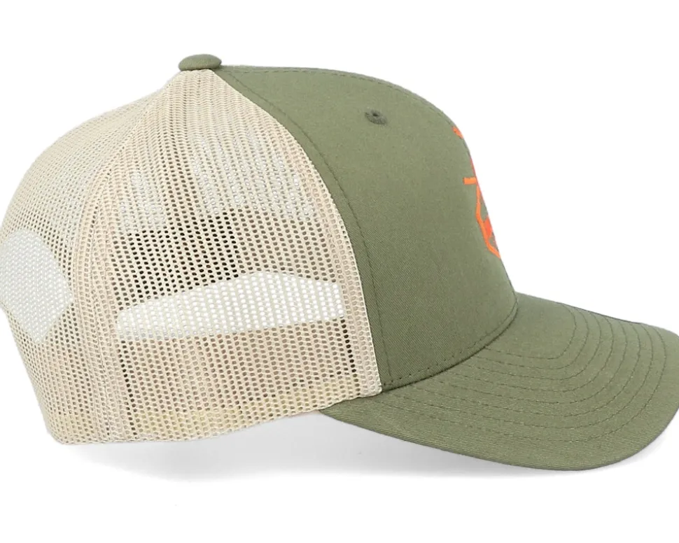 Moose Hunter Logo Mossgreen/Khaki Trucker - Hunter