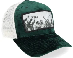 Motorsport Victory Celebration Velvet Green/Ivory A-Frame Trucker - Calza Pennello